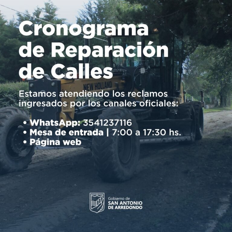 Cronograma Semanal de Reparación de Calles